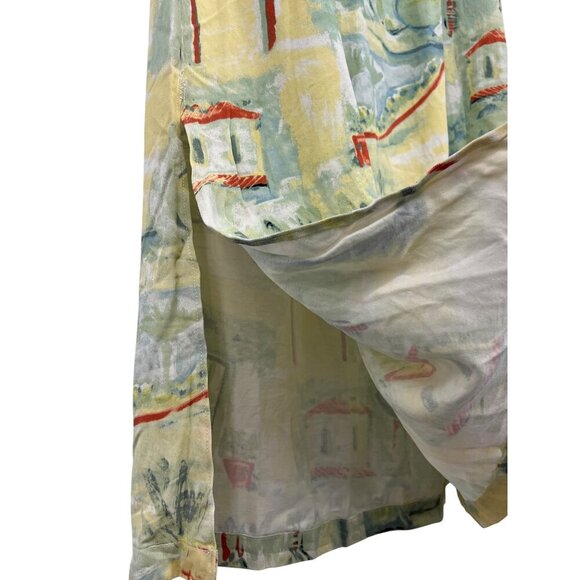 Hot Cotton Marc Ware Midi Skirt Tropical Medium Slit Tencel Cruise Vacation EUC - Picture 4 of 6